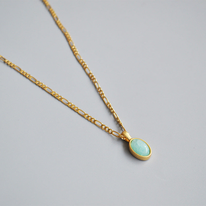 Celeste Blue Stone Pendant Necklace in 1 — Necklaces