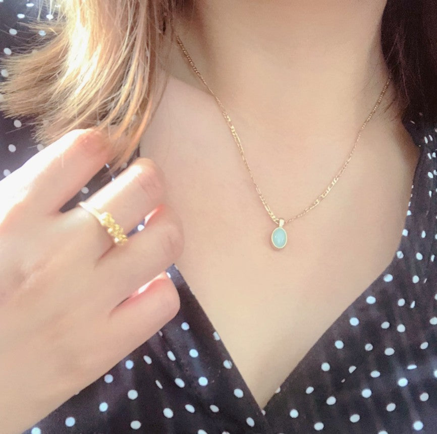 Celeste Blue Stone Pendant Necklace — Necklaces