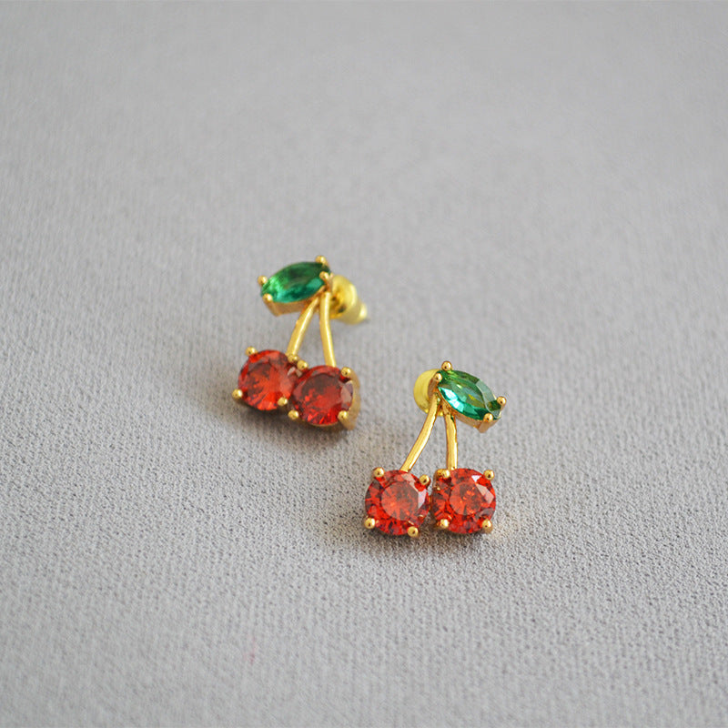 Sakura Cherry Stud Earrings in 1 — Earrings