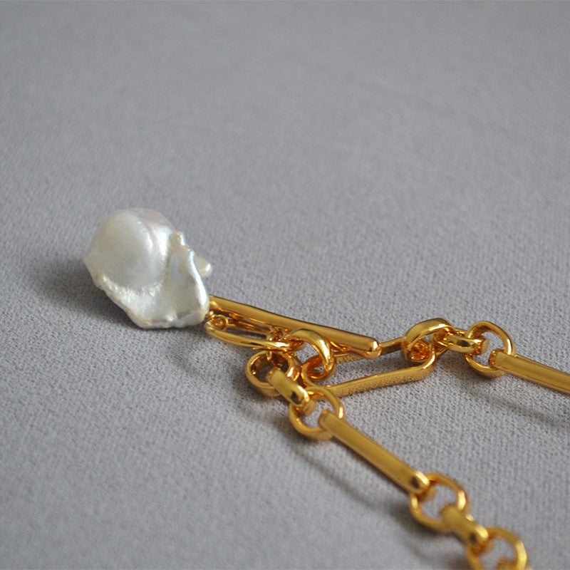Baroque Pearl Chain Necklace — Necklaces
