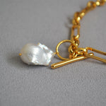 Baroque Pearl Chain Necklace — Necklaces