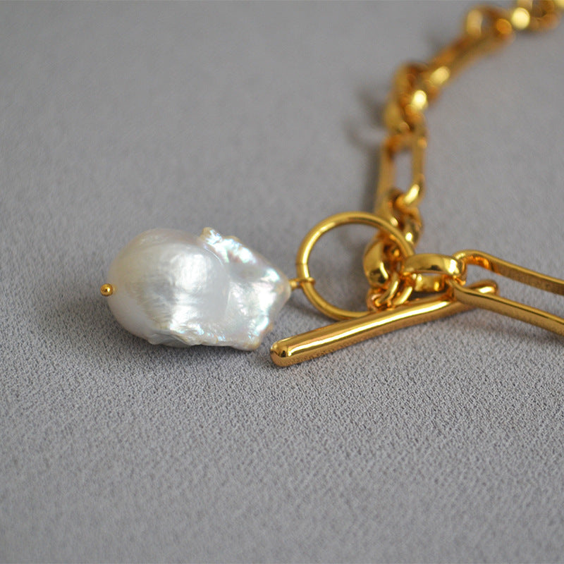 Baroque Pearl Chain Necklace — Necklaces