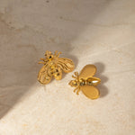 Flora Minimalist Bee Studs — Earrings