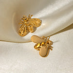 Flora Minimalist Bee Studs — Earrings