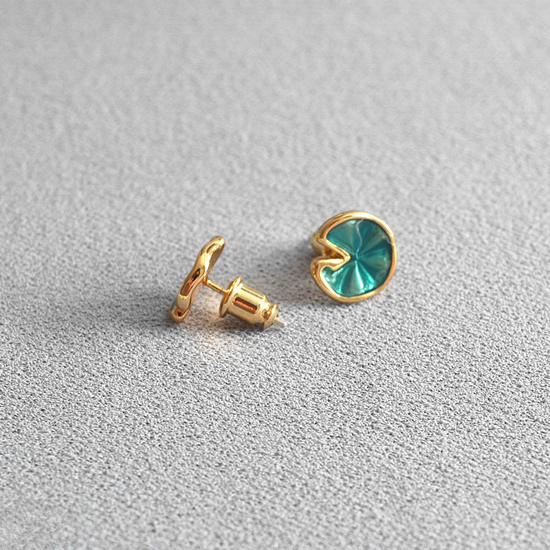 Lotus Enamel Glaze Studs — Earrings
