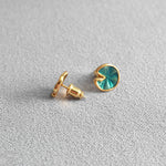 Lotus Enamel Glaze Studs — Earrings