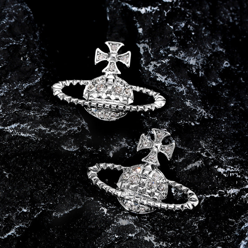 Saturn Crystal Drop Earrings — Earrings