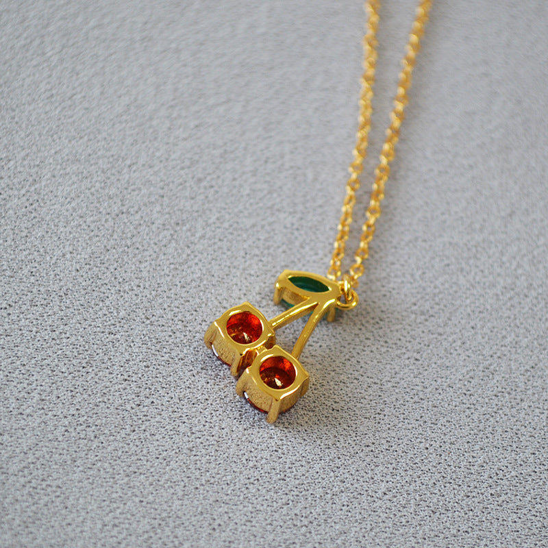 Sakura Cherry Pendant Necklace — Necklaces