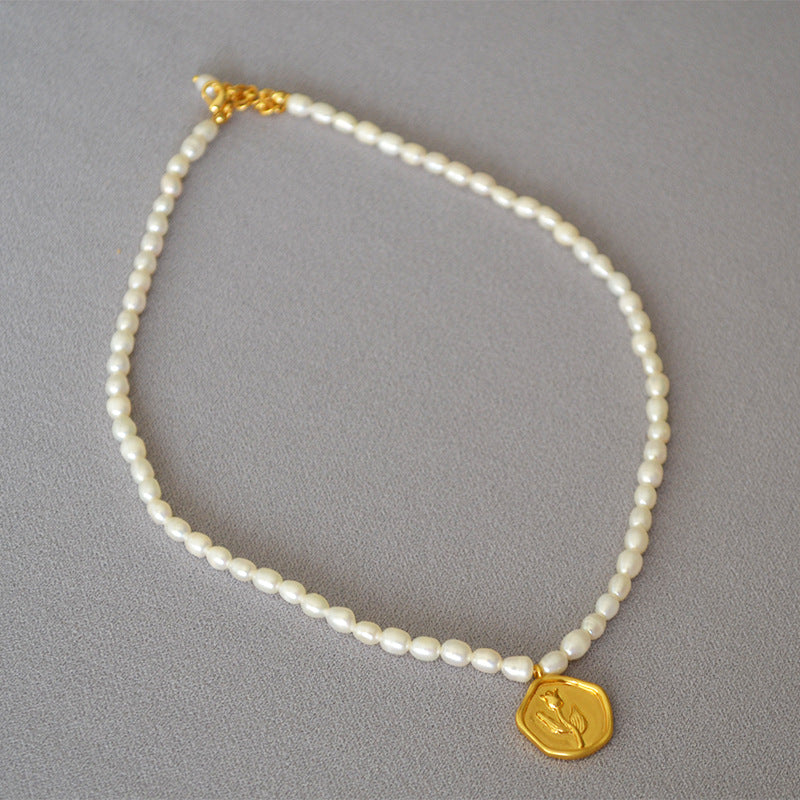 Rosalie Pearl Tulip Pendant Necklace — Necklaces