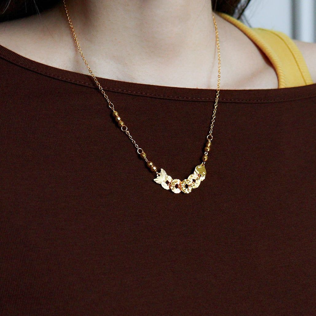 Koi Crushed Ice Collarbone Necklace — Necklaces