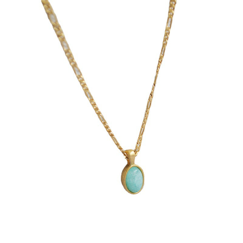 Celeste Blue Stone Pendant Necklace — Necklaces