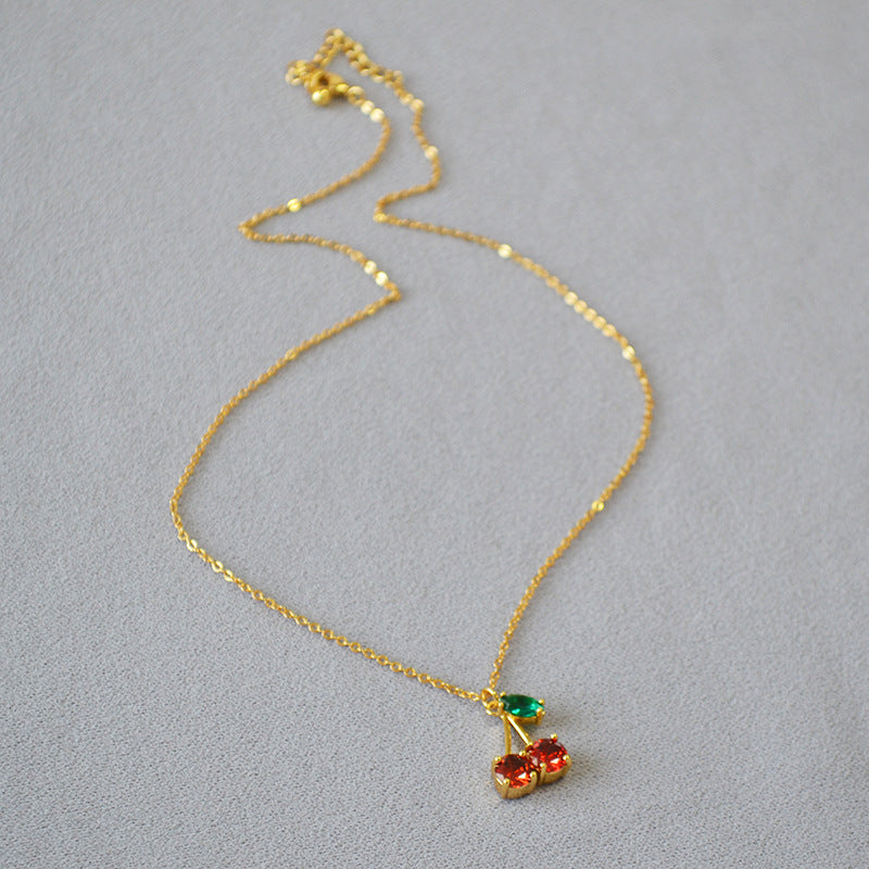 Sakura Cherry Pendant Necklace — Necklaces