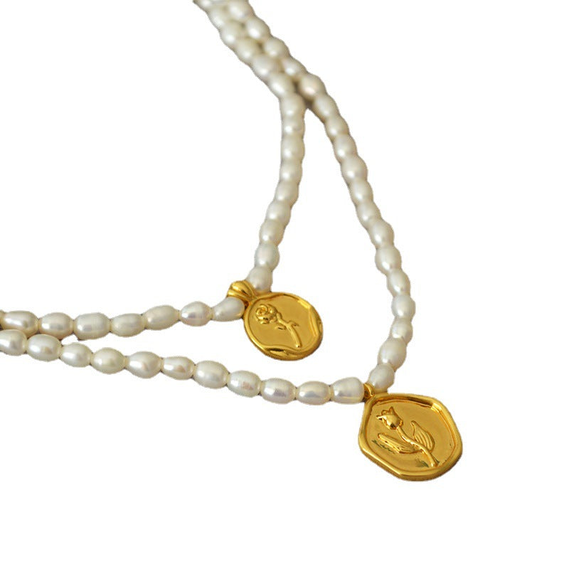 Rosalie Pearl Tulip Pendant Necklace — Necklaces