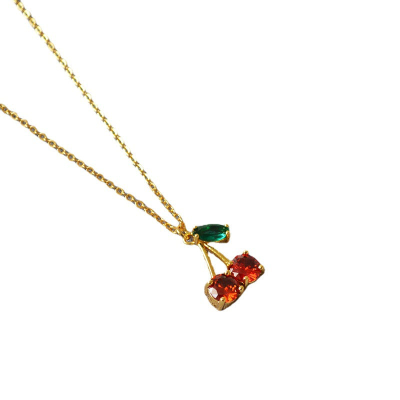Sakura Cherry Pendant Necklace — Necklaces