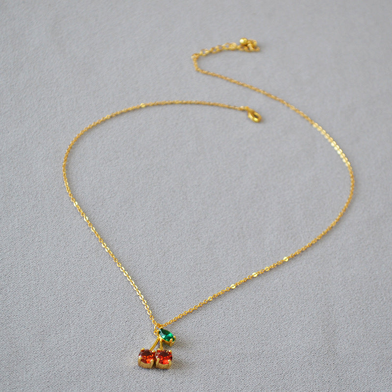 Sakura Cherry Pendant Necklace — Necklaces