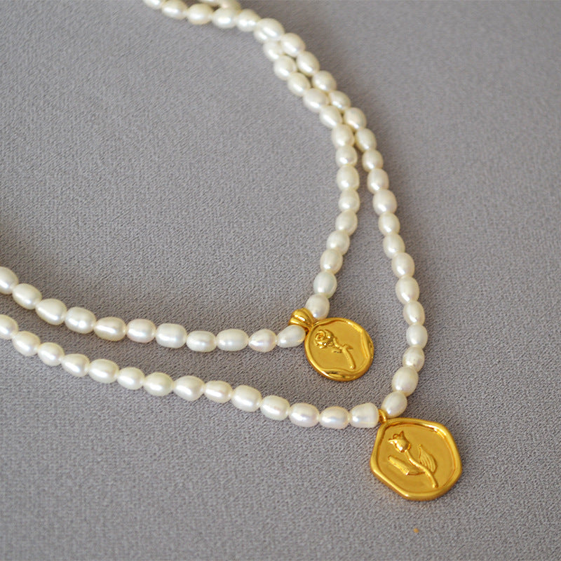 Rosalie Pearl Tulip Pendant Necklace — Necklaces