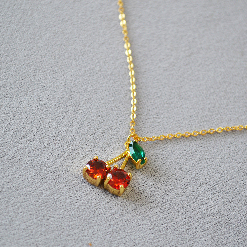 Sakura Cherry Pendant Necklace in 1 — Necklaces