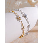 Flora Cubic Zirconia Bangle in Camel — Bracelets