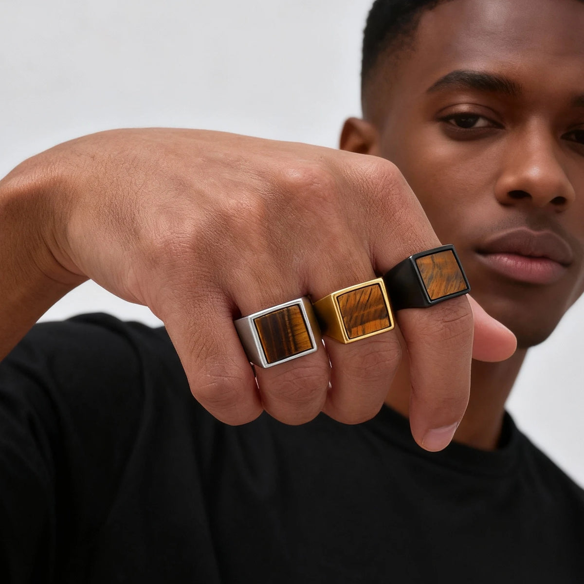 Cairo Chunky Stone Thumb Ring in 1 — Rings