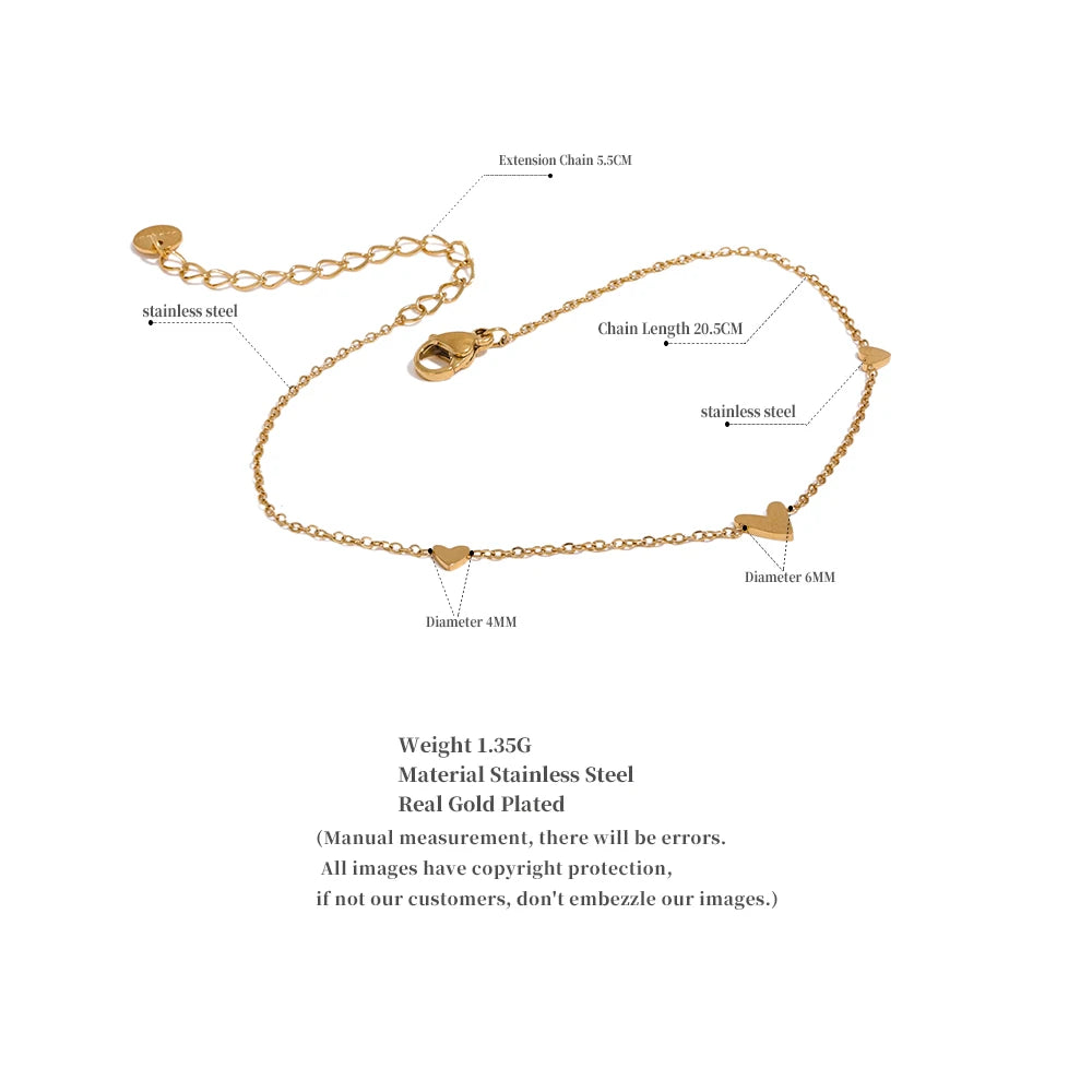 Amalfi Heart Chain Anklet — Anklets