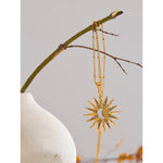 Celeste Sun Moon Pendant Necklace in Camel — Necklaces