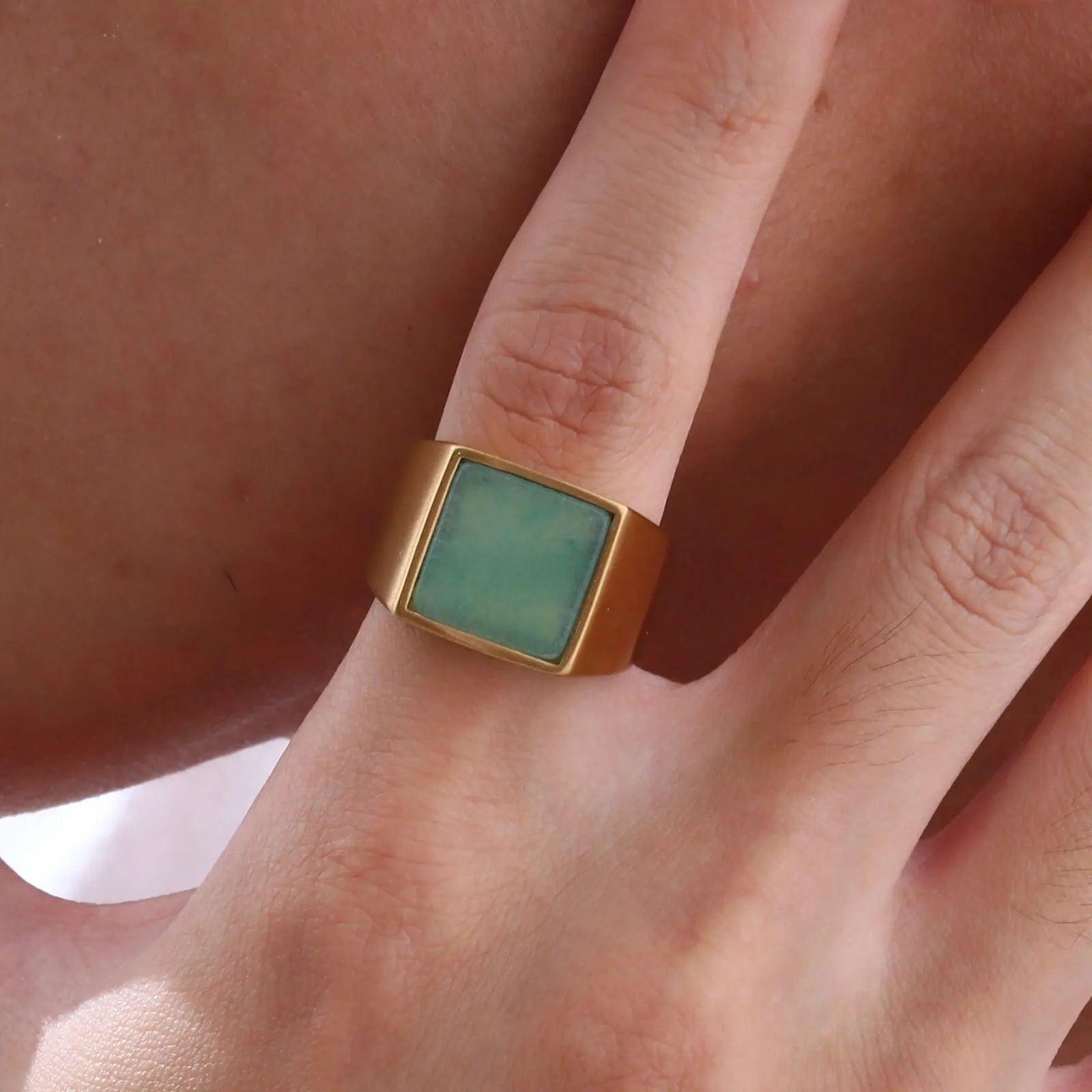 Kyoto Square Stone Ring — Rings