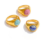 Amazonite Gold Stone Ring in 1 — Rings