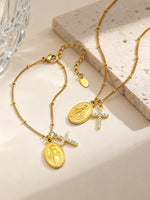 Lourdes Zircon Cross Bracelet — Bracelets