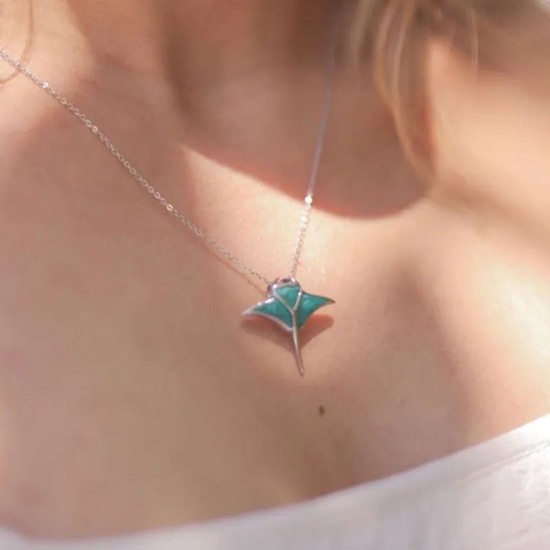 Pacifica Manta Ray Pendant Necklace — Necklaces