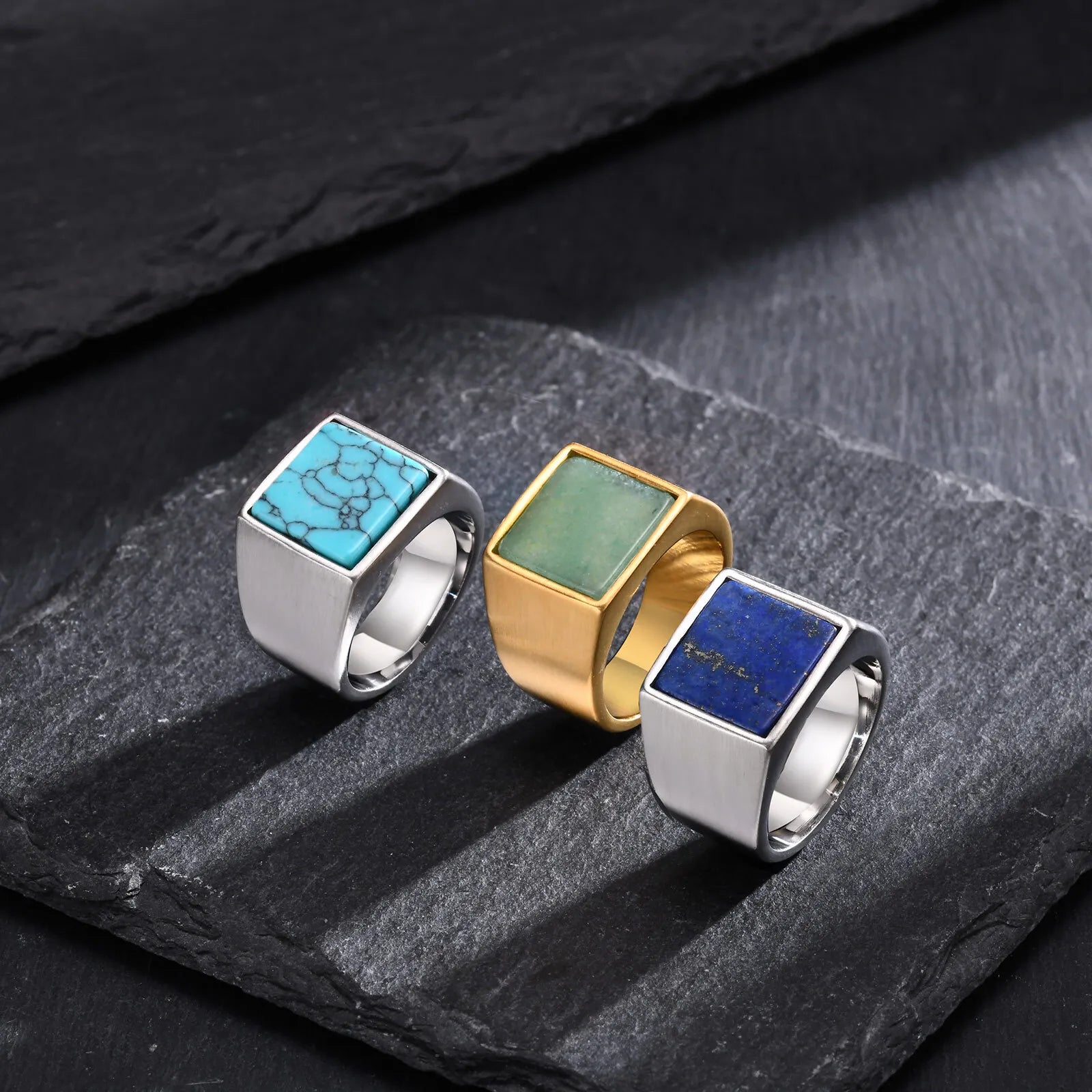Kyoto Square Stone Ring — Rings