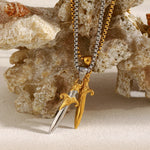 Blade Gold-Tone Sword Necklace — Necklaces