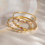 Zora Geometric Zircon Bangle — Bracelets