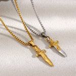 Blade Gold-Tone Sword Necklace — Necklaces