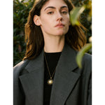 Celeste Sun Moon Pendant Necklace in Camel — Necklaces