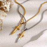 Blade Gold-Tone Sword Necklace — Necklaces