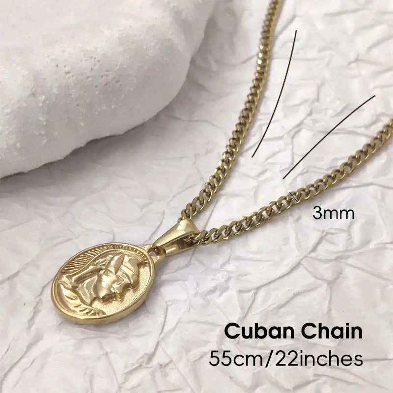 Caesar Gold Portrait Necklace — Necklaces