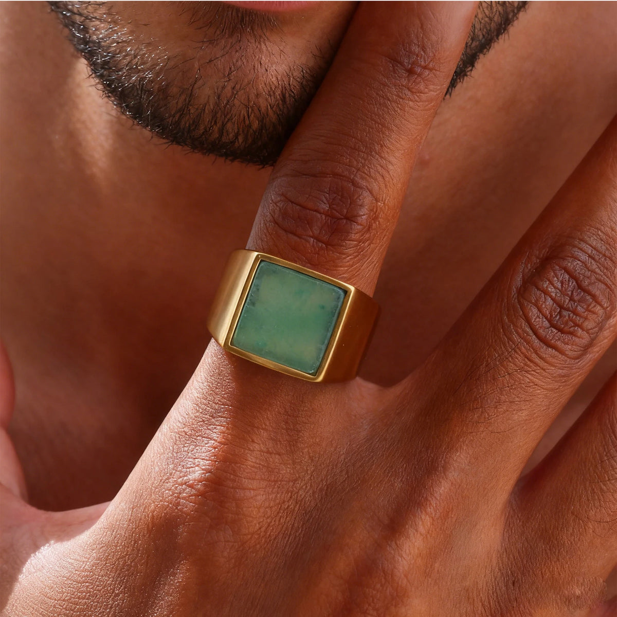 Kyoto Square Stone Ring — Rings