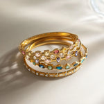 Zora Geometric Zircon Bangle — Bracelets