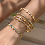 Zora Geometric Zircon Bangle — Bracelets