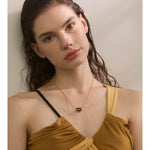 Serra Tiger Stone Pendant Necklace in Camel — Necklaces