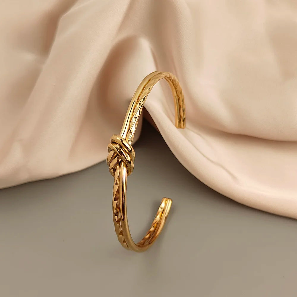 Knox Twisted Cuff Bangle in 1 — Bracelets