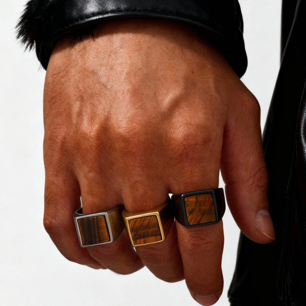 Cairo Chunky Stone Thumb Ring — Rings