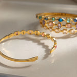 Zora Geometric Zircon Bangle — Bracelets