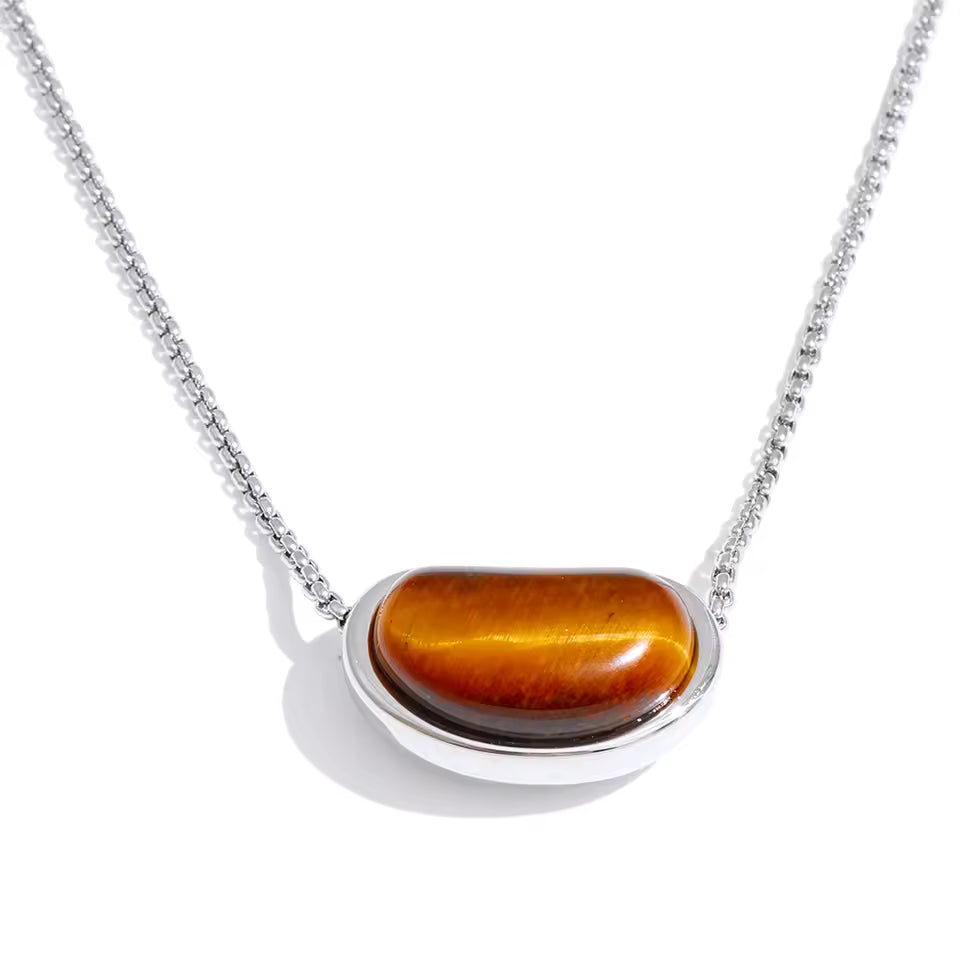 Serra Tiger Stone Pendant Necklace