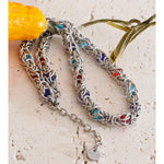Aegean Glass Stone Chain Necklace in Camel — Necklaces