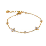 Flora Cubic Zirconia Bangle in Camel — Bracelets