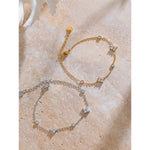 Flora Cubic Zirconia Bangle in Camel — Bracelets