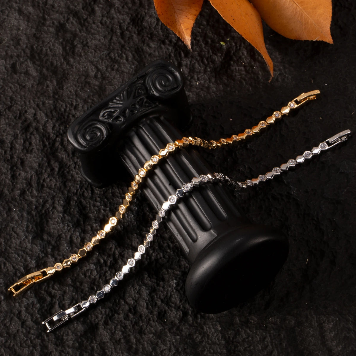 Comb Geometric Steel Bangle — Bracelets