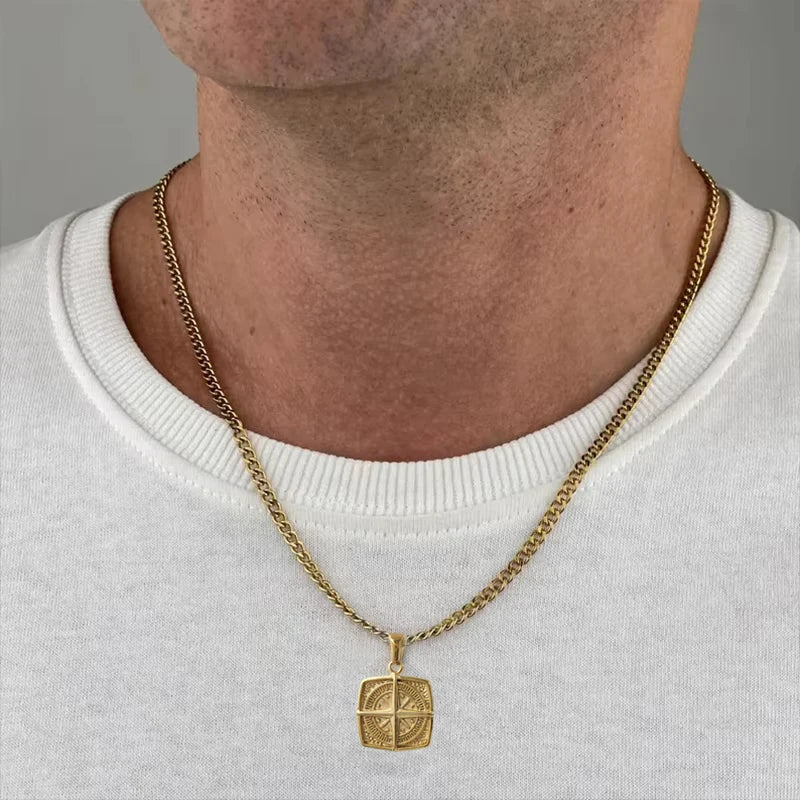 Meridian Compass Pendant Necklace — Necklaces
