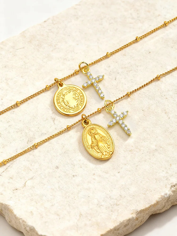 Lourdes Zircon Cross Bracelet — Bracelets